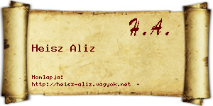 Heisz Aliz névjegykártya